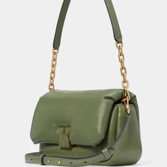 KATE SPADE. CEDAR PUFF LEATHER BAG! Gold chain link details! New - Picture 2 of 7